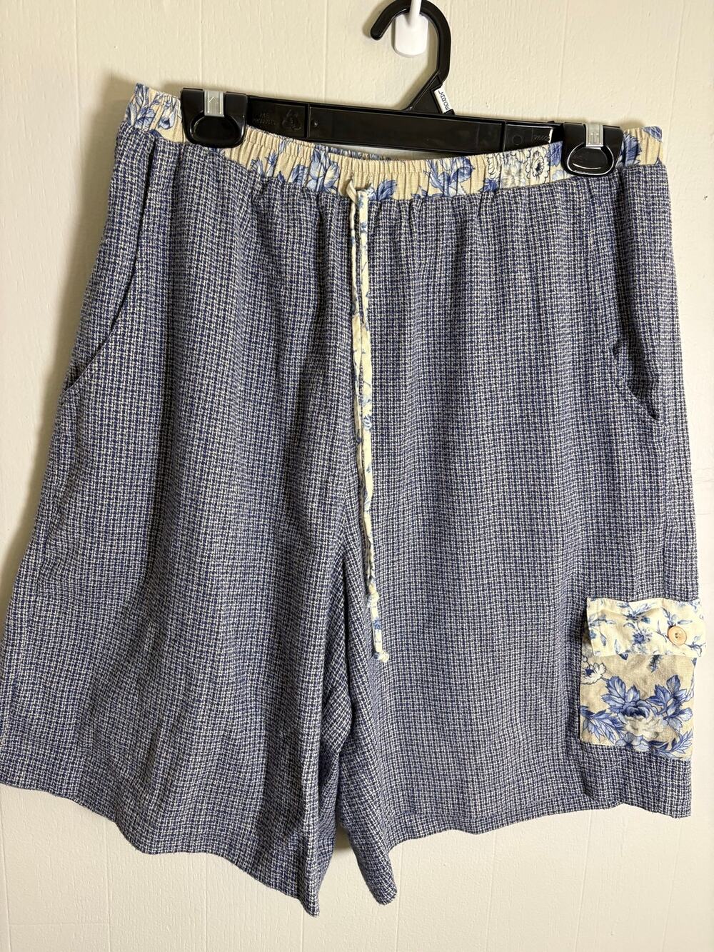 Napa Valley 16W Drawstring Waist Tapestry High Rise Pull On Cargo Shorts Boho
